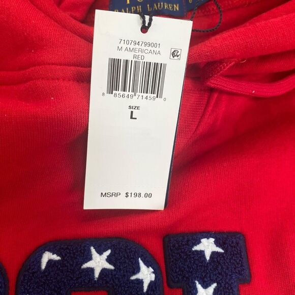 Polo Ralph Lauren Americana Fleece Hoodie Mens size Large New with Tags (b) - Picture 8 of 8